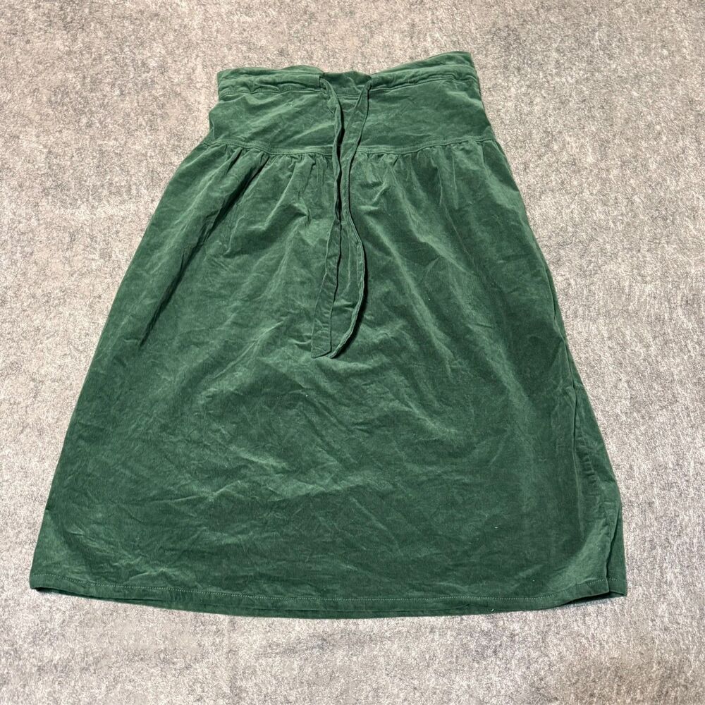 Draper James Womens Tie Front Midi Skirt Size S Dark Green Corduroy Fabric
